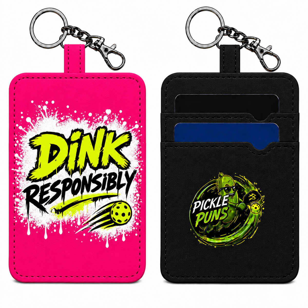 Card Holder Key Ring ~ Dink Responsibly