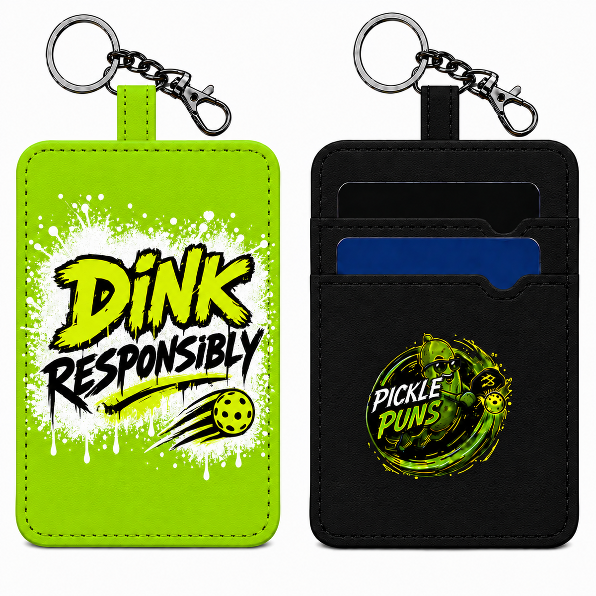Card Holder Key Ring ~ Dink Responsibly