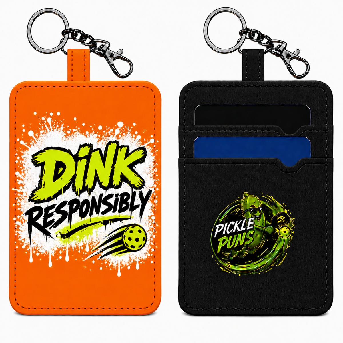 Card Holder Key Ring ~ Dink Responsibly