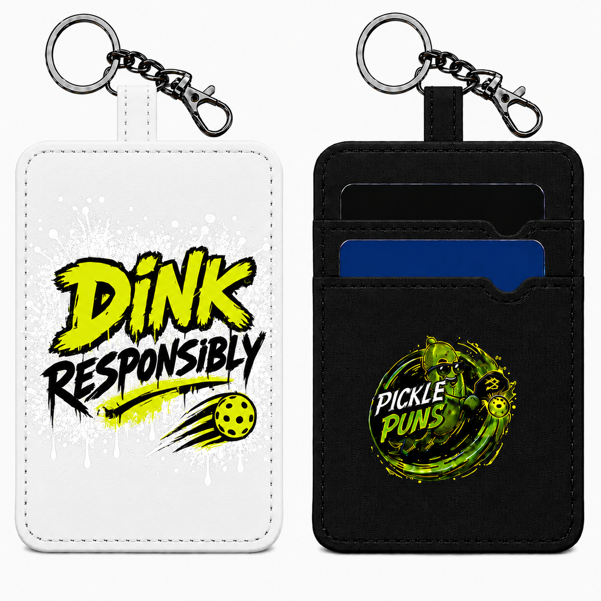 Card Holder Key Ring ~ Dink Responsibly