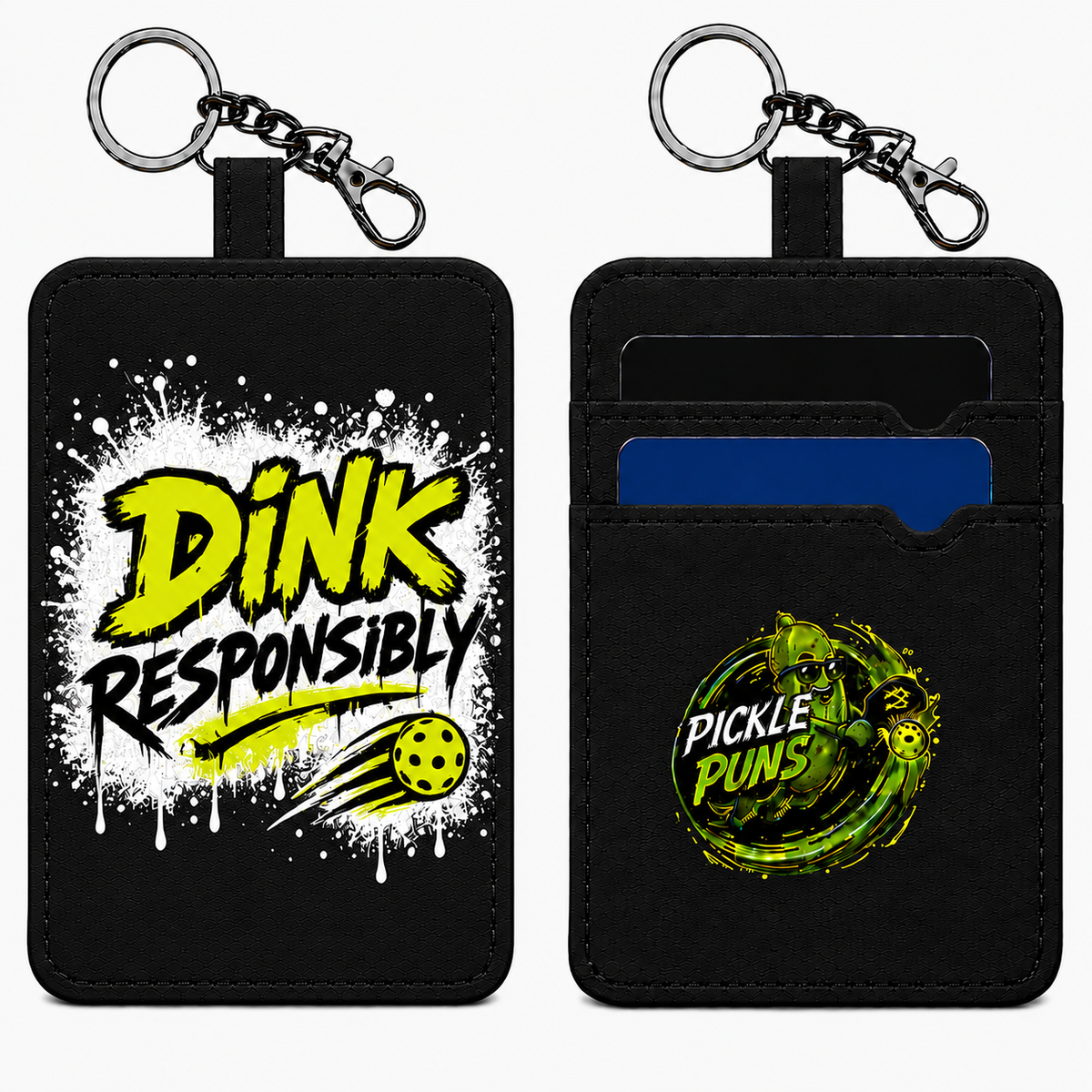 Card Holder Key Ring ~ Dink Responsibly