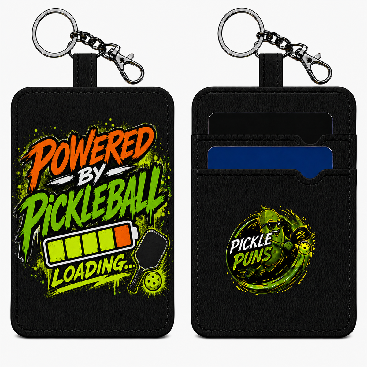 Card Holder Key Ring ~ Powered by Pickleball
