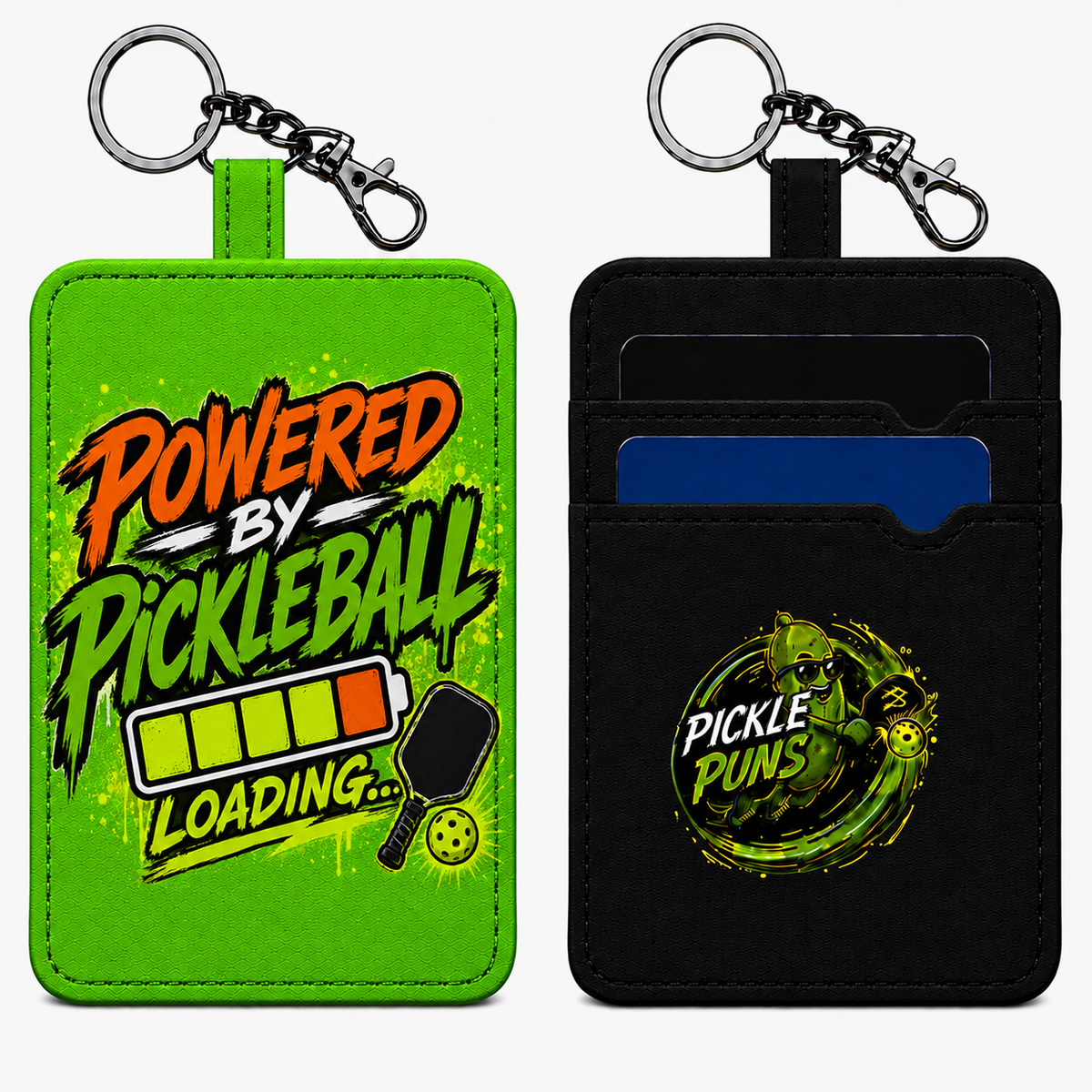 Card Holder Key Ring ~ Powered by Pickleball