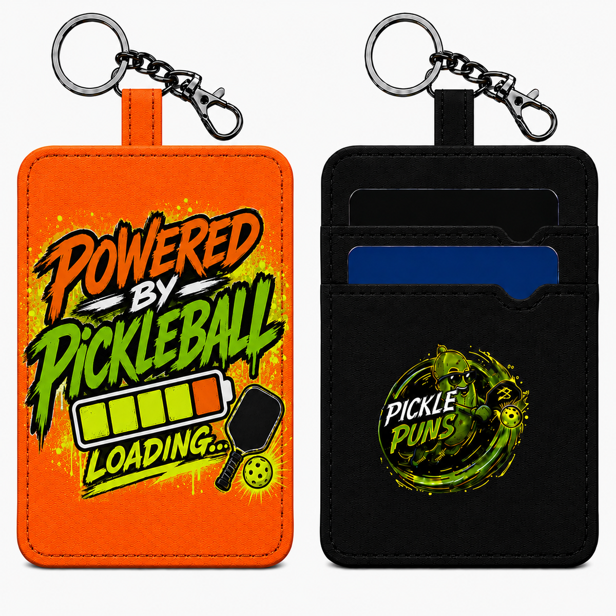 Card Holder Key Ring ~ Powered by Pickleball