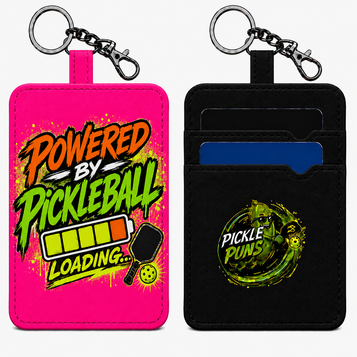 Card Holder Key Ring ~ Powered by Pickleball