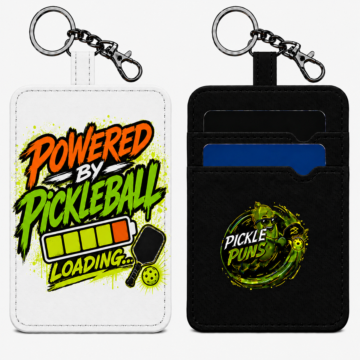 Card Holder Key Ring ~ Powered by Pickleball