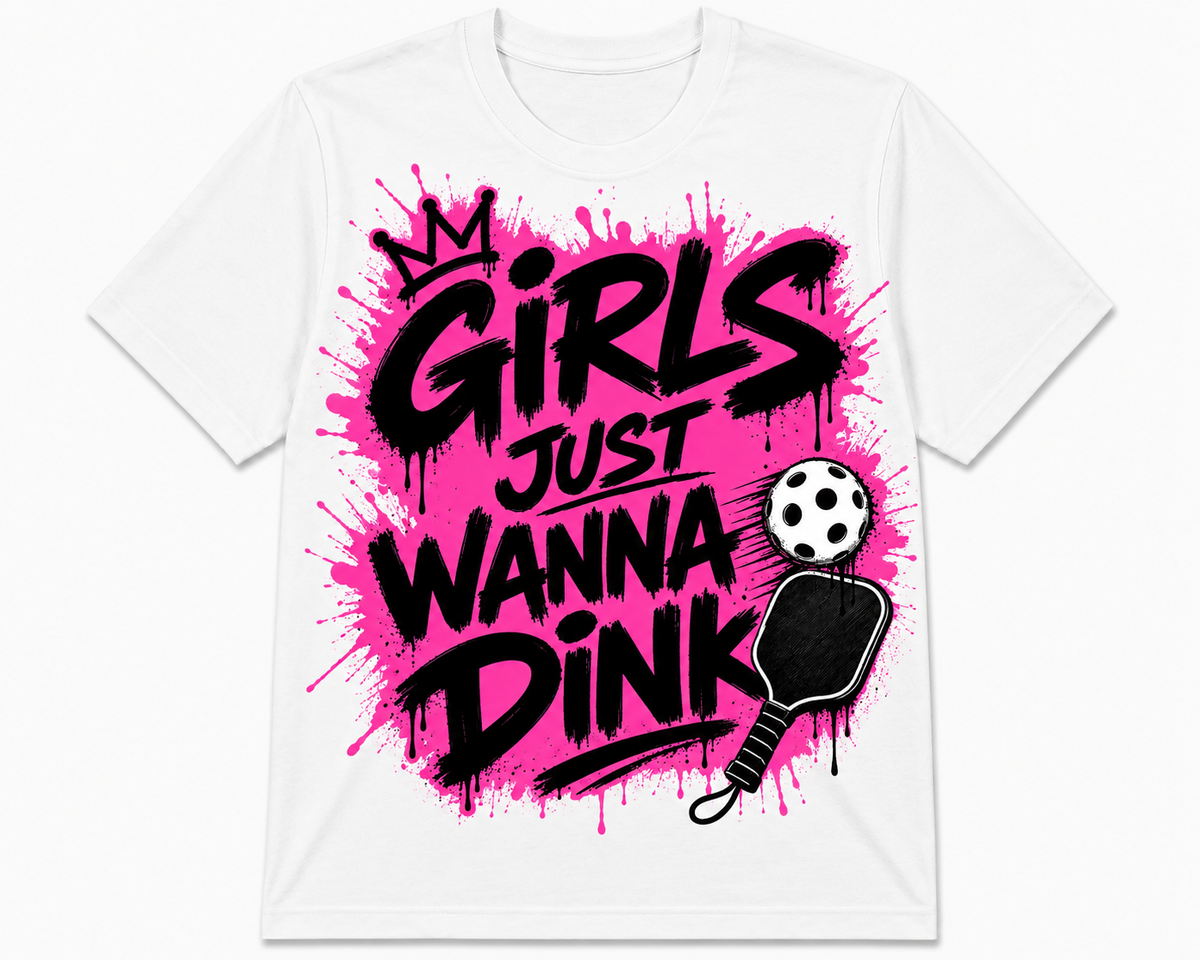 Short Sleeve Polyester Sports Shirt ~ Girls Just Wanna Dink